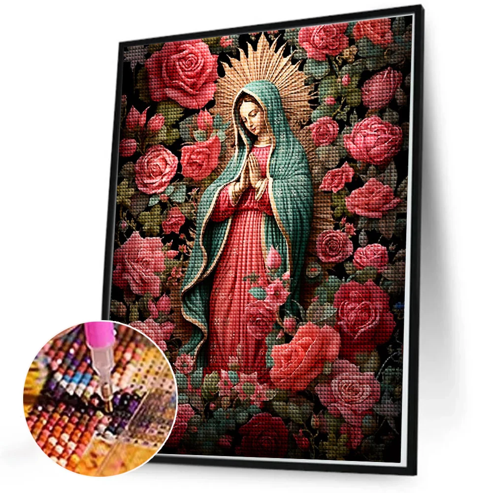 Our Lady of Guadalupe DIY 5D Diamond Painting Religion New 2024 Full Square Round Diamond Embroidery Crafts Set Home Decoration