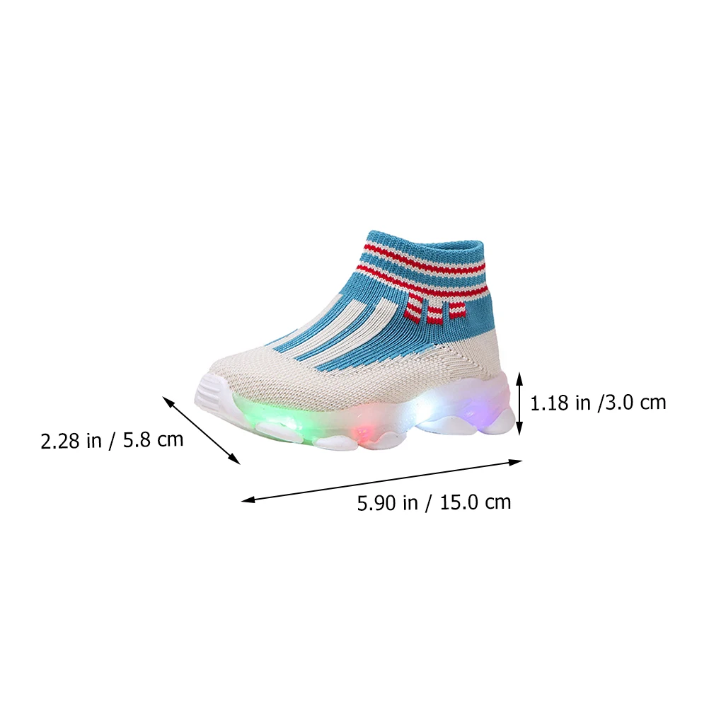 

1Pair Children LED Light Up Sneakers Breathable Socks Shoes Boys Girls Non-Slip Sole Sports Shoes Suitable for Indoor Outdoor