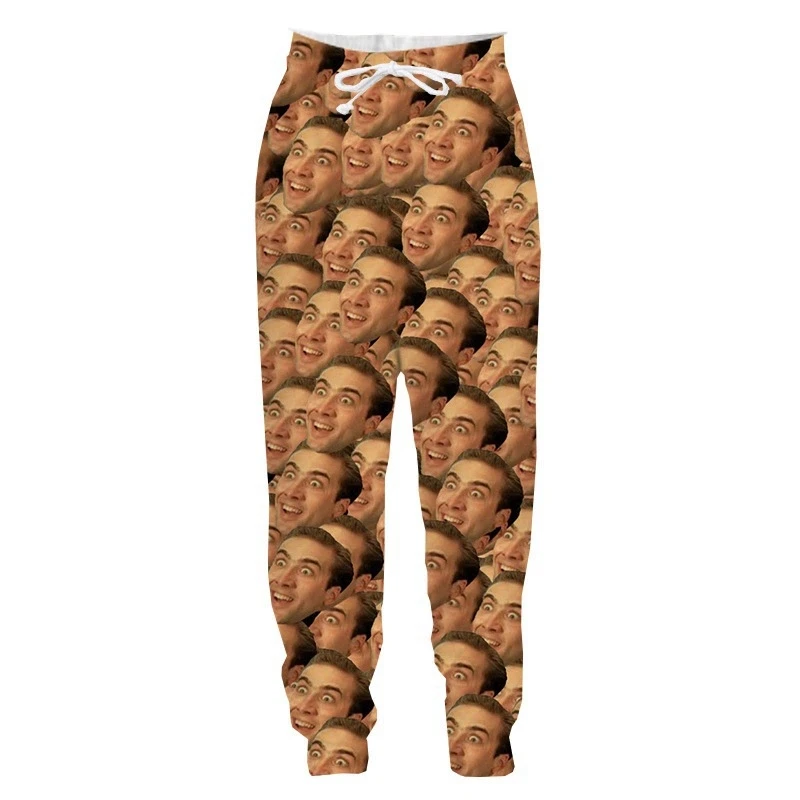 New 3D Printing Hot Famous Actor Nicolas Cage Fashion Men Women Tracksuits Crewneck Hip Hop Pants  Plus Size S-7XL streetwear