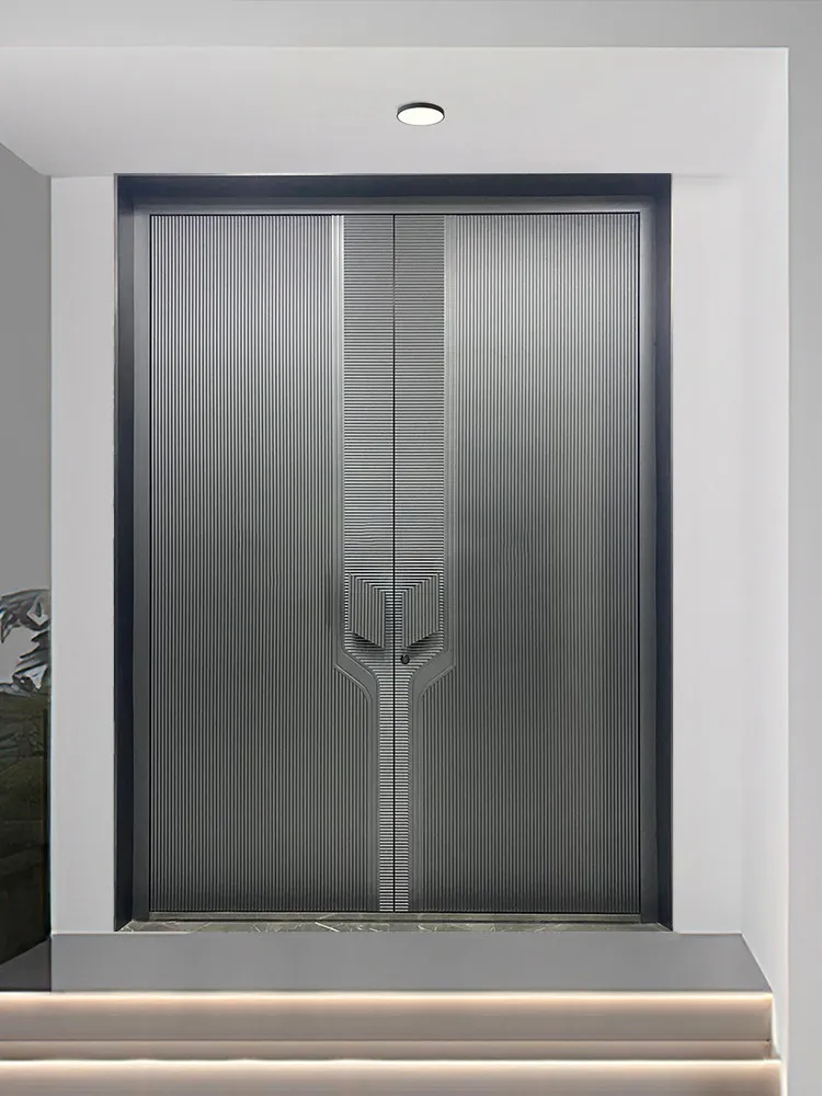 Custom-made Villa Entrance Doors Double-leaf Entry Doors Master-and-slave Exquisitely Carved Courtyard Cast Aluminum Doors