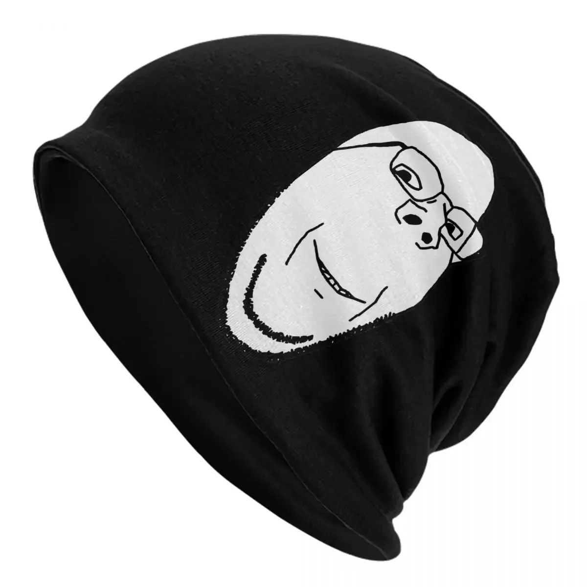 Smiling Wholesome Wojak Soyjak Warm Knitted Cap Hip Hop Bonnet Hat Autumn Winter Outdoor Beanies Hats for Unisex Adult