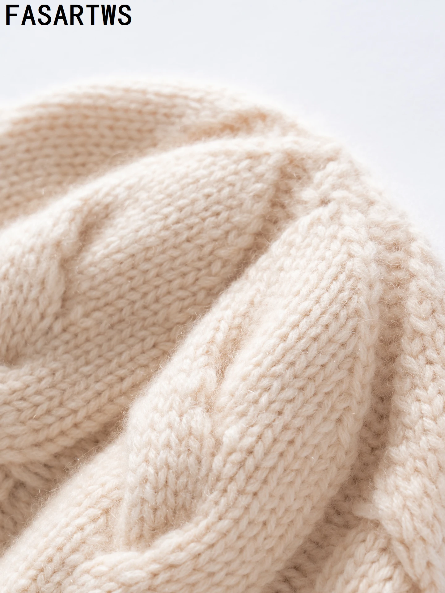 FASARTWS New High-Quality 100% Cashmere New Winter Hats Women's Thick Warm Beanie Jacquard Hat Winter Fashion Casual Soft Hats