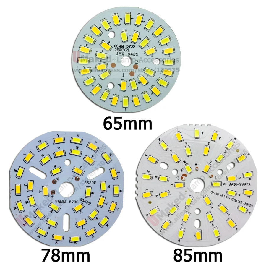 9W 65mm 78mm 85mm led lampadina dimmerabile scheda PCB, base piastra in alluminio colore misto, scheda dimmer interruttore per downlight