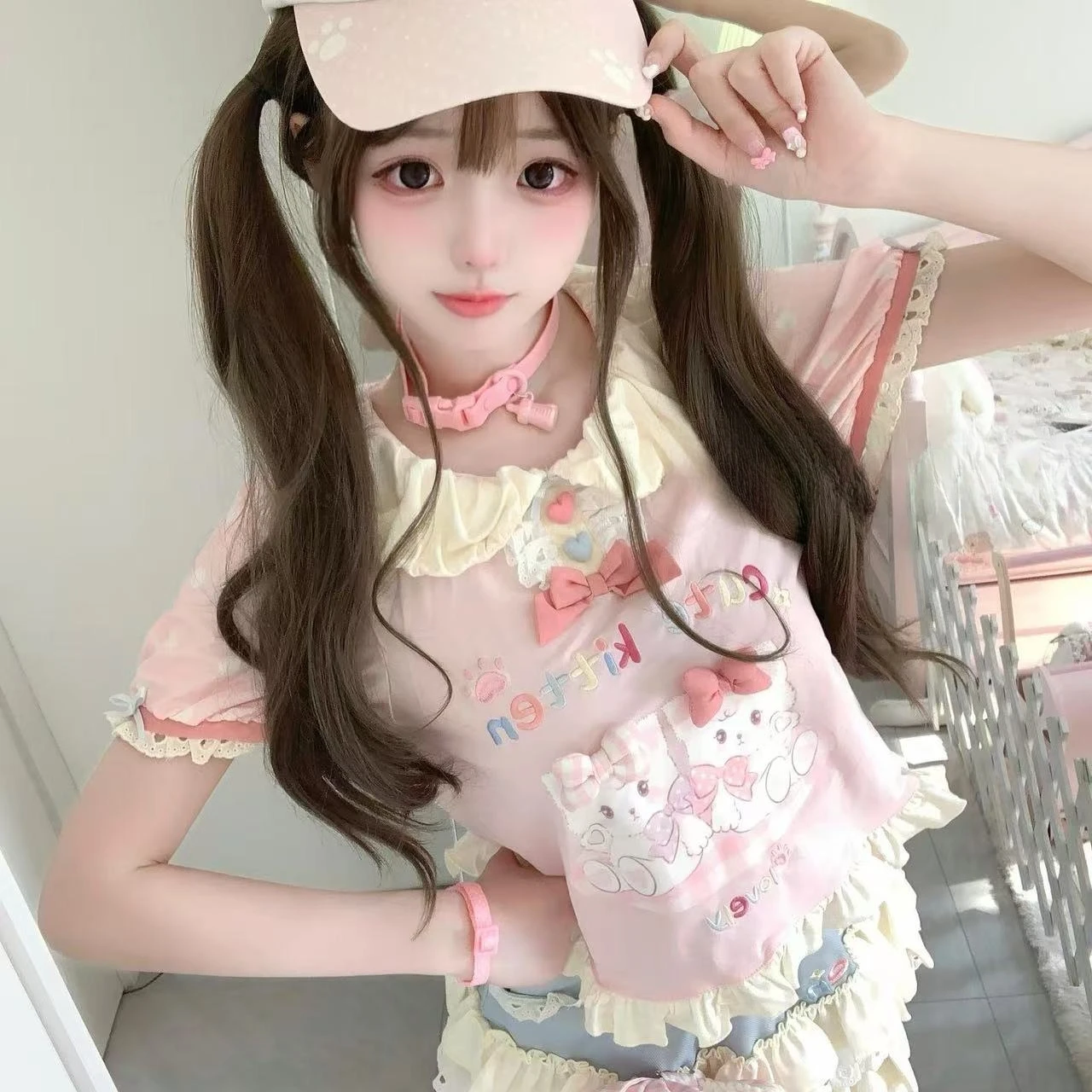 Japanese Kawaii T-Shits Women Casual Y2K Crop Top Sweet Lolita Tees Design for Girls Clothing Short Sleeve T Shirts Outwear Chic - view 6
