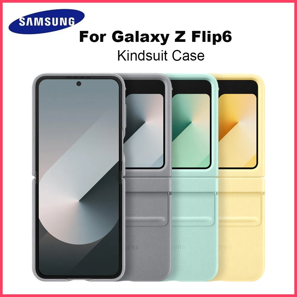 Original Samsung Kindsuit Case for Galaxy Z Flip6 Smartphone Cover Protective Case Vegan Leather EF-VF741