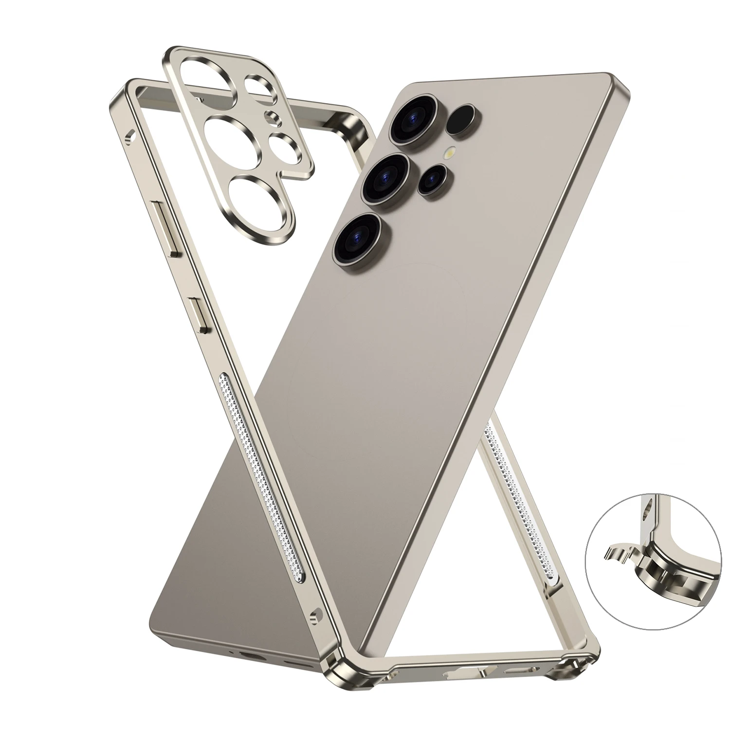 

For Samsung Galaxy S25 S24 S23 Ultra Aviation Aluminum Alloy Frame Bumper Phone Case Metal Lens Shockproof Cover for Galaxy S25u