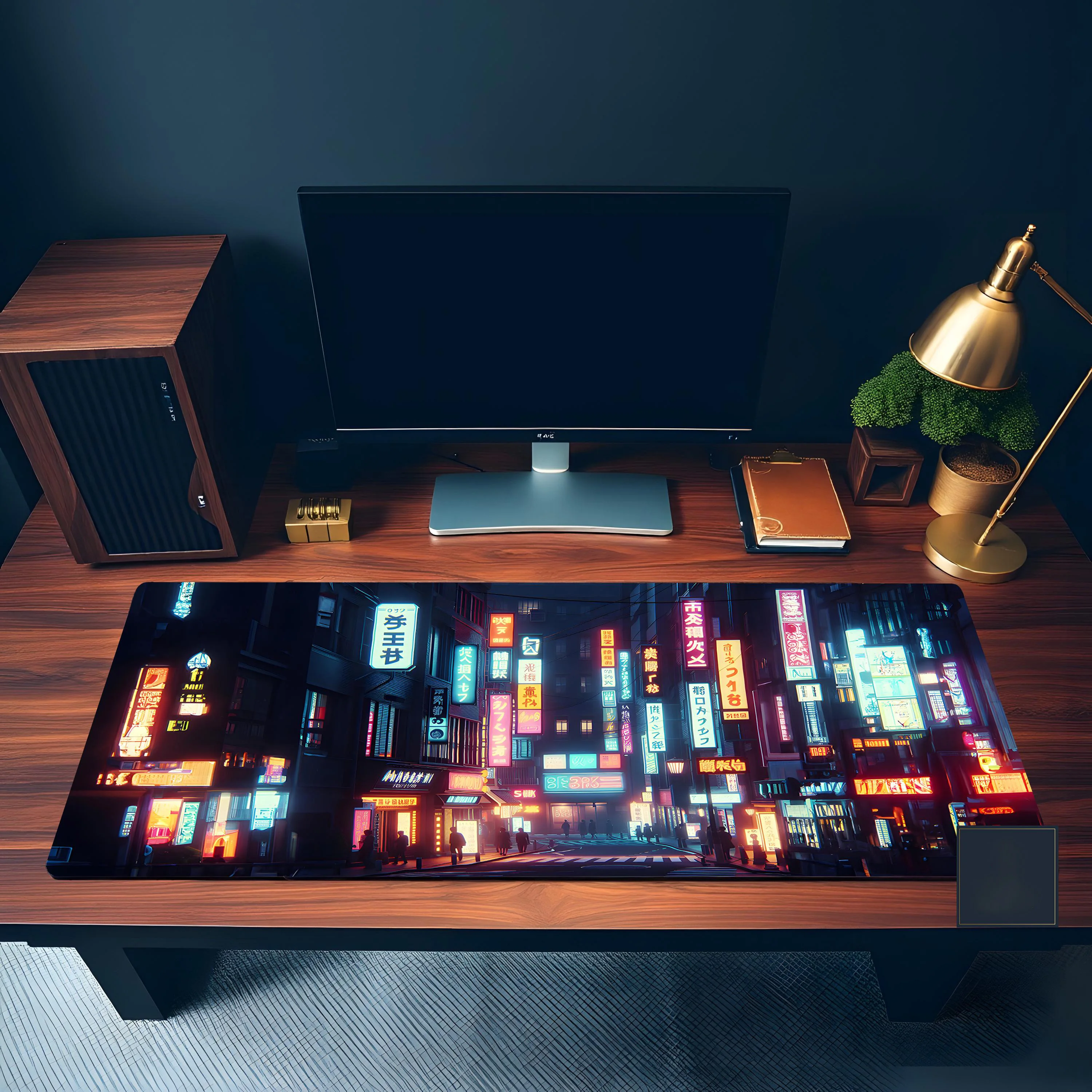 Japanese Street Scene Gamer Desk Mat, Non-slip and Waterproof Gaming Mouse Pad, Cute Desktop Protector,perfect Gift for Friends.