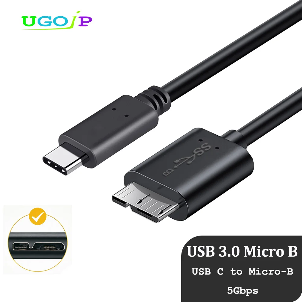 UGOjP USB C Micro B Cable Compatible with Seagate External Hard Drives 5Gbps Data Cable for HDD SSD Camera PC MacBook
