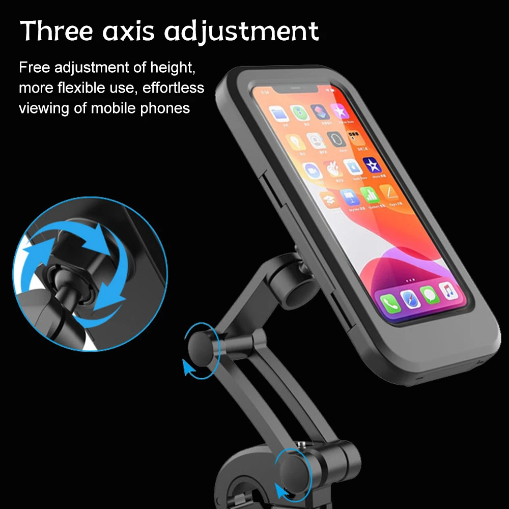 Waterproof Motorcycle Bike Mobile Phone Holder Magnetic Universal Bicycle GPS 360 Swivel Adjustable Motorcycle Cellphone Holder