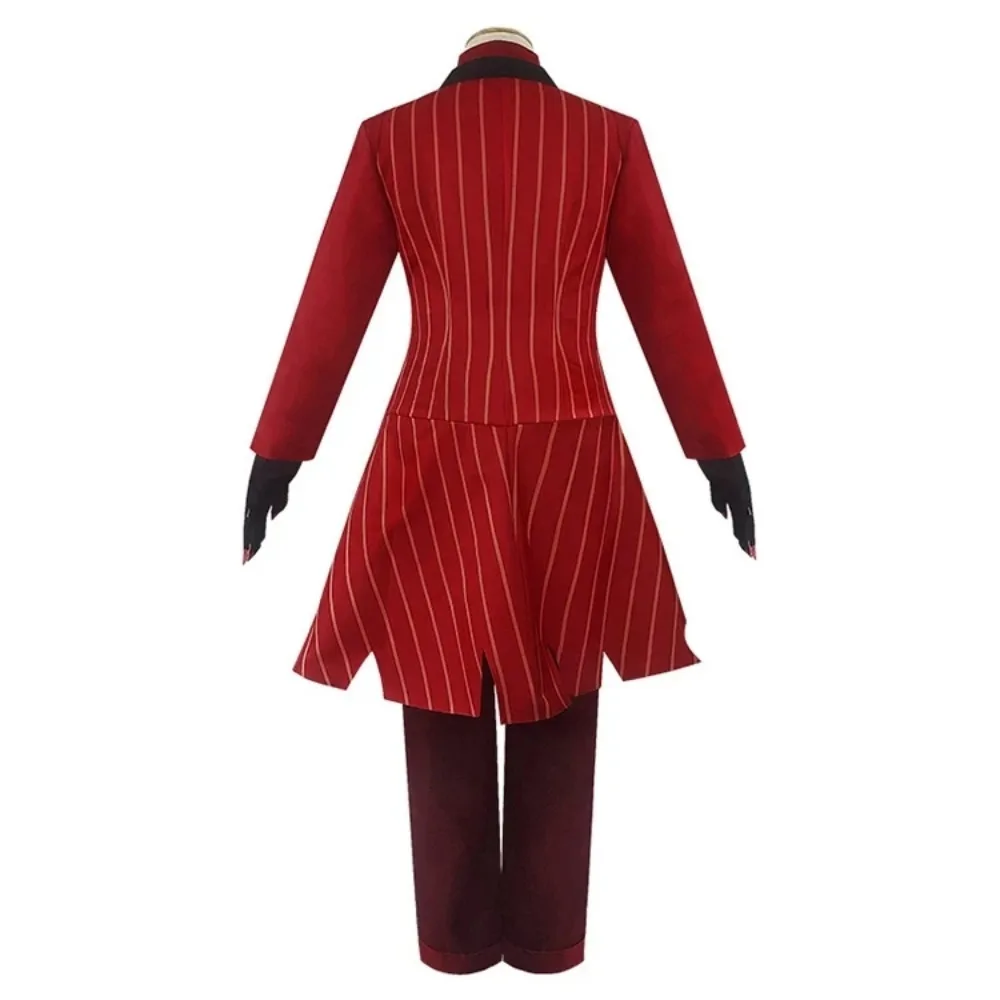 Anime Hazbin Cosplay Hotel ALASTOR Uniforme Costume Cosplay Uomo Donna Costume di Halloween Set completo (giacca + pantaloni + camicia + cravatta + guanti)