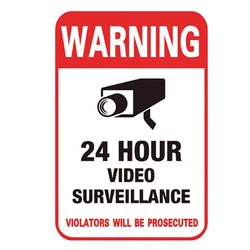 Conspicuous Wall Sticker 24H CCTV Video Camera System Warning Sign Surveillance Monitor Decal Public Area Home Security Supplies