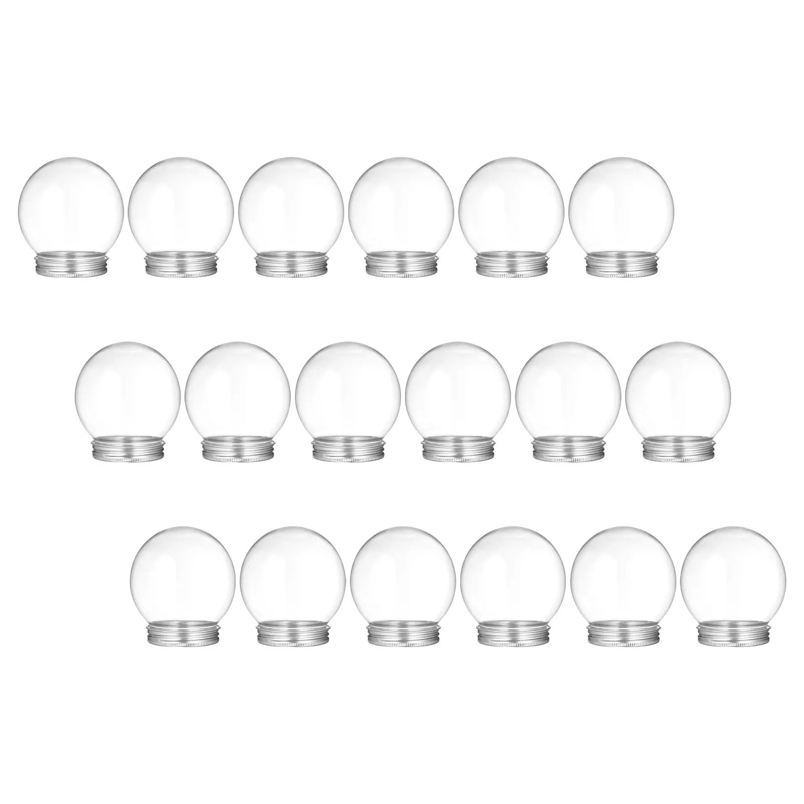 

18pcs Snow Globes 270Ml Clear Plastic Diy Water Globe Jars Screw Off Cap For Christmas Crafts Party Decorations Holiday Home