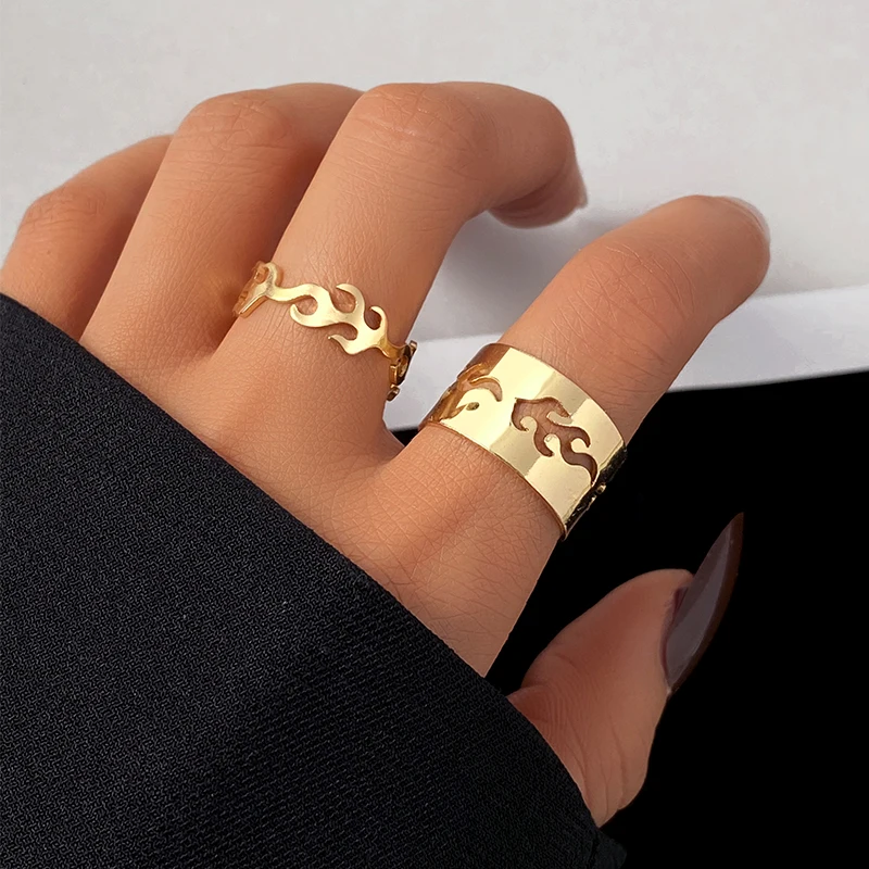 Punk Snake Black Rings Set For Women Vintage Geometric Metal Cross Rings Set 2022 Fashion Trend Personality Jewelry Gifts image 6
