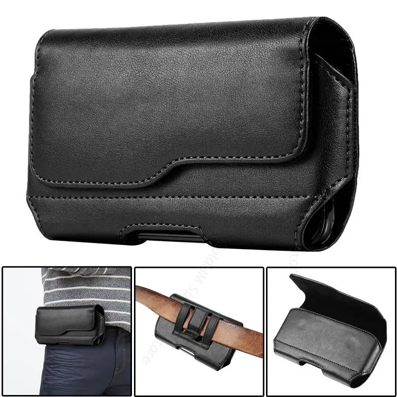 Funda For iPhone 15 Pro Max Leather Phone Case For Apple 14 13 12 11 Pro Max 6S 7 8 15 Plus Belt Clip Flip Phone Pouch Waist Bag