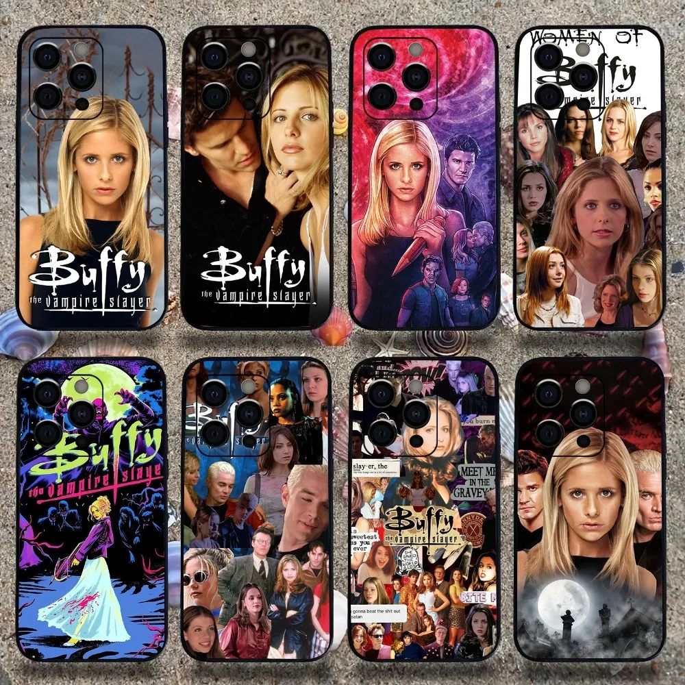 

B-Buffy the Vampire Slayer Phone Case For Apple iPhone 15,14,13,12,11,Pro,X,XS,Max,XR,Plus,Mini Soft black shell