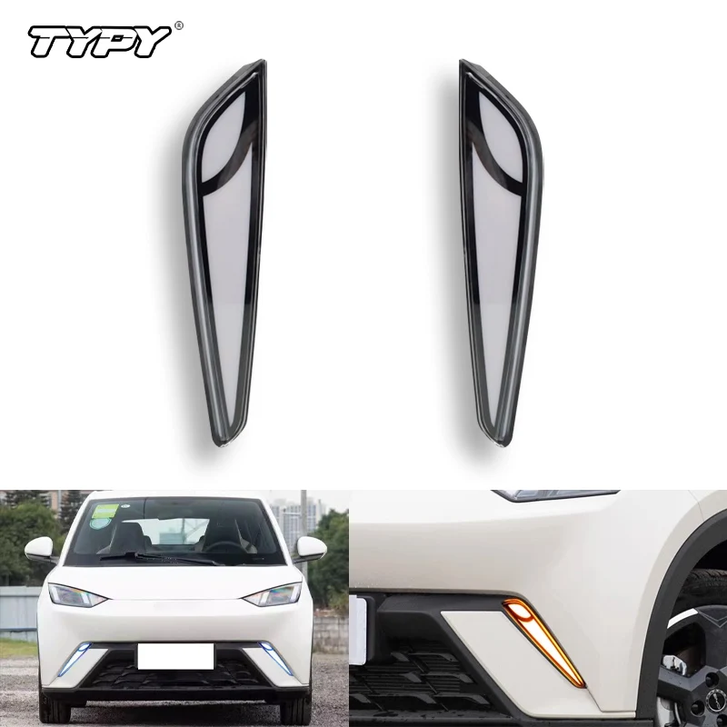 

TYPY Car LED Daytime running light For BYD Dolphin Mini 2023-2025 fog lamp cover DRL with flowing turn signal Front fog light