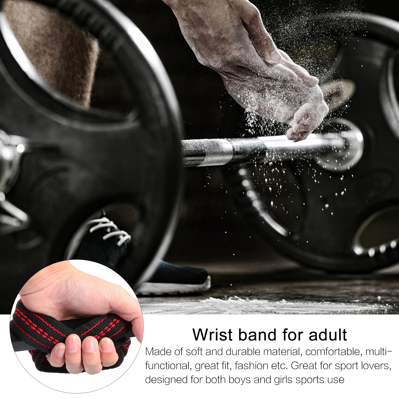 

1 Pair Lightweight Breathable Wrist Band Support Elastic Sweatband For Weightlifting Sports Adult Protector Grip Tape Durable