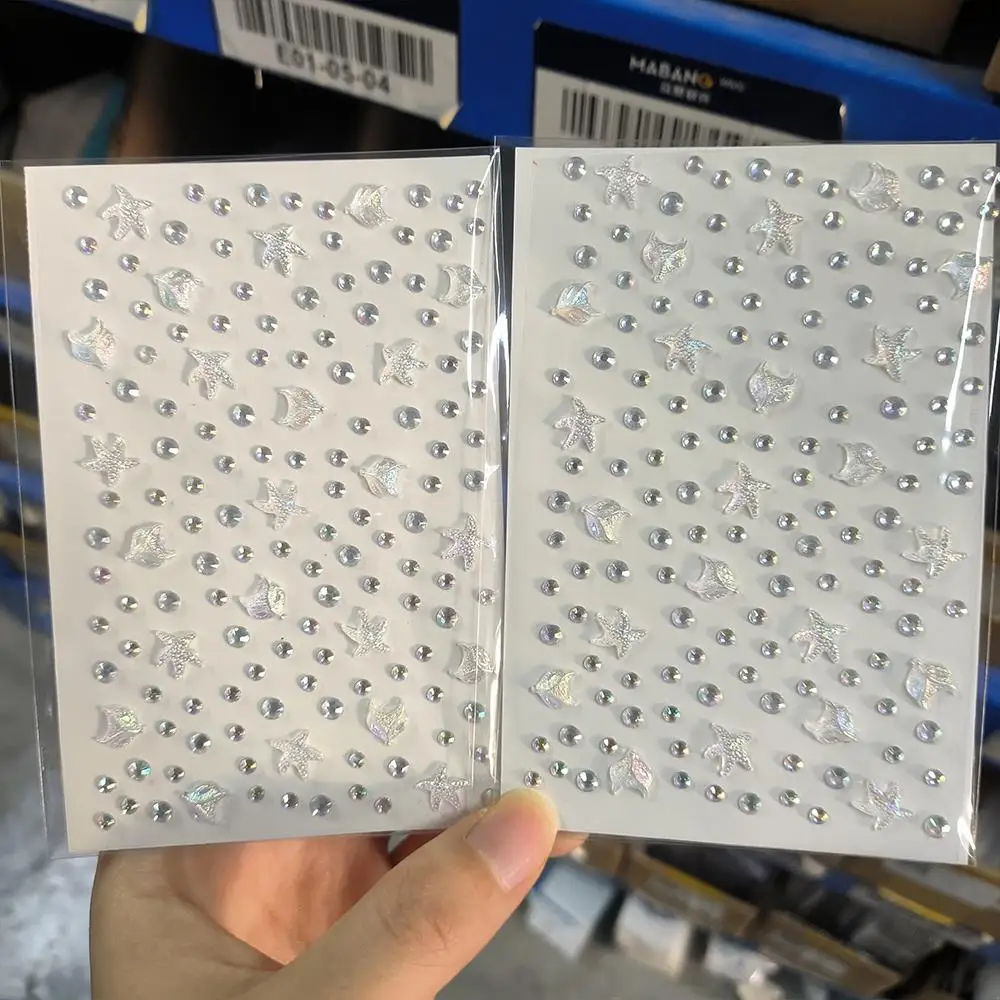 1 قطعة ثلاثية الأبعاد نجمة مبهرة/جواهر مستديرة ملصقات الوشم الوجه ذاتية اللصق الراين الوجه ماكياج الشارات DIY بها بنفسك عيون الجسم زينة N
