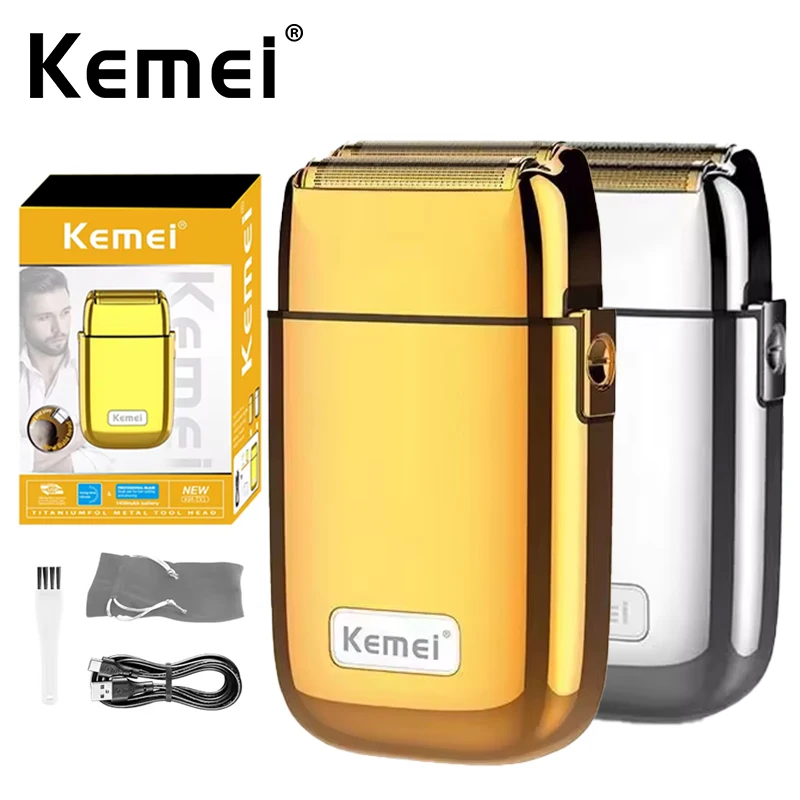 

Hot Sale Kemei KM-TX1 USB charging Rechargeable Electric Shaver Metal Body Shaving Trimmer Reciprocating Razor For Men
