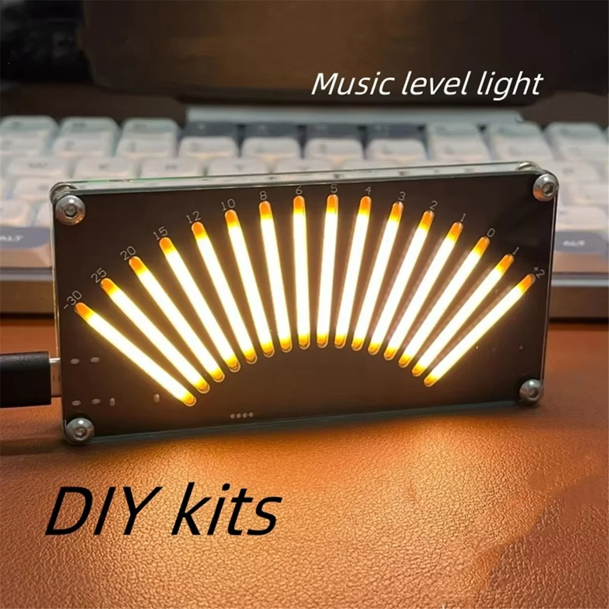 T88C DIY Retro Level Indicator LED Music Spectrum LED Audio Level Indicator Pick-Up Rhythm Light Voice Controlled