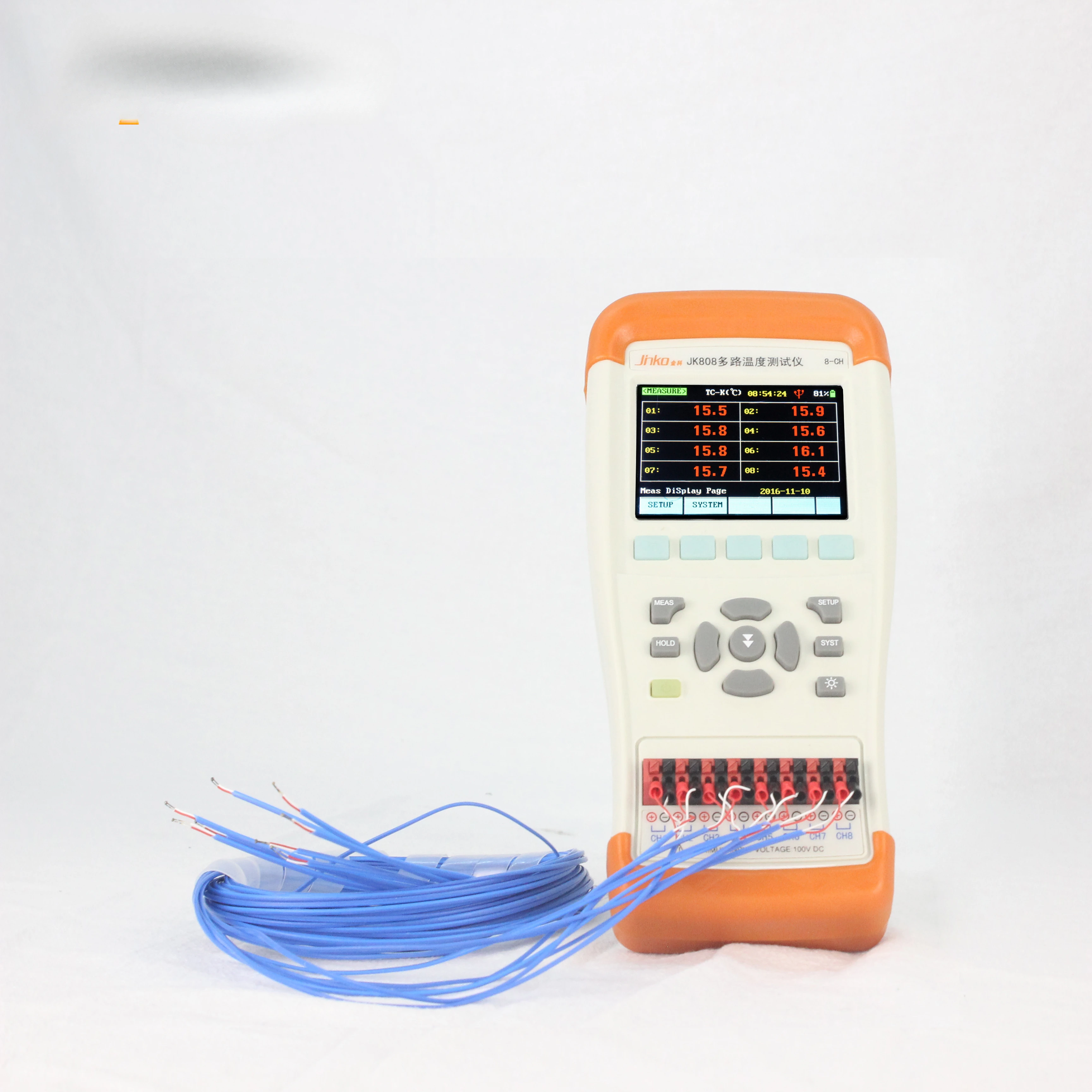 hot sales JK808 multichannel temperature data logger Handheld multichannel temperature meter