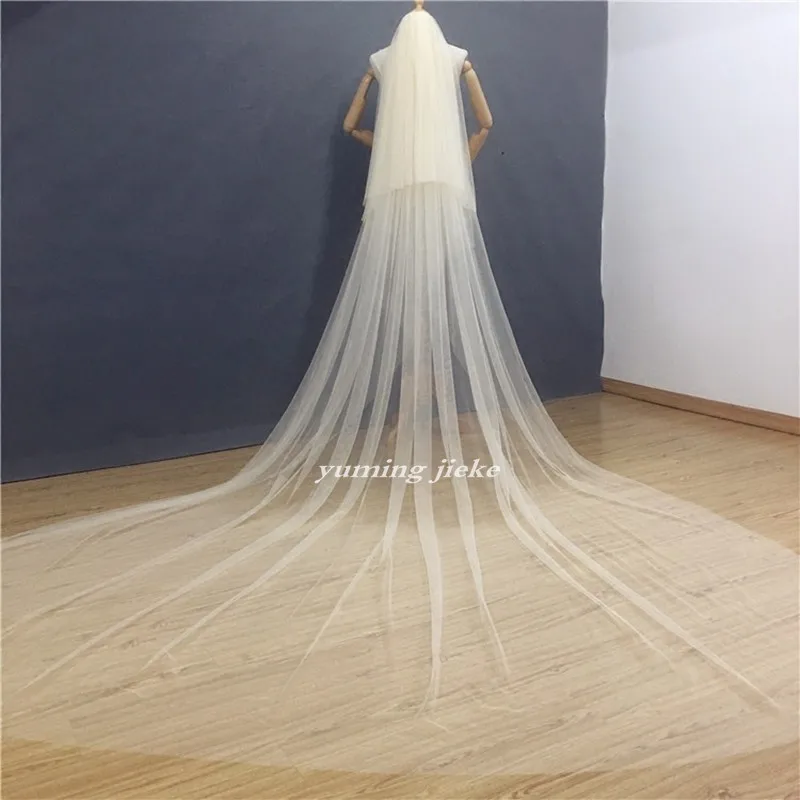 Voile de mariée doux à 2 couches, 118 cm (300 pouces), avec peigne en métal