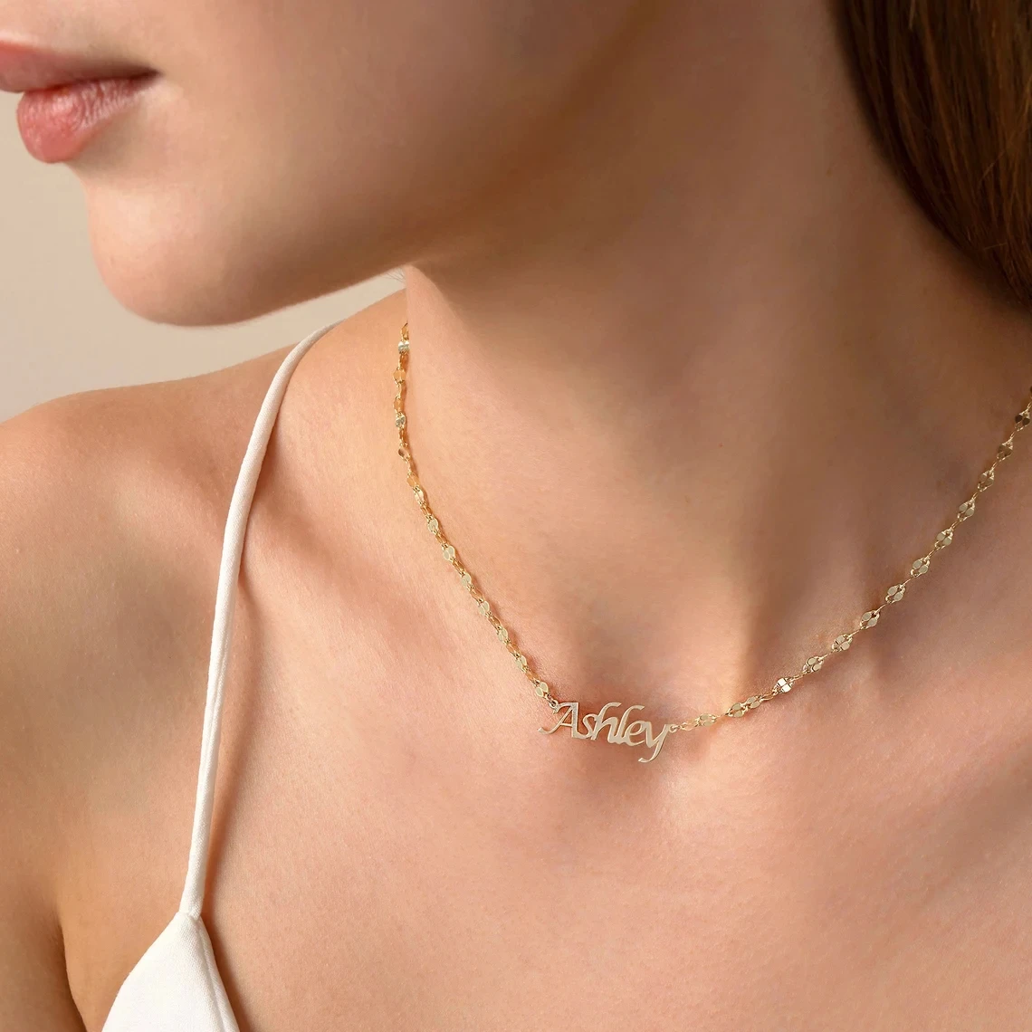 Custom Name Necklace Lip Chain for Men Women Pendant Stianless Steel Personalized Sequin Chain Birthday Chrismas Jewelry Gift