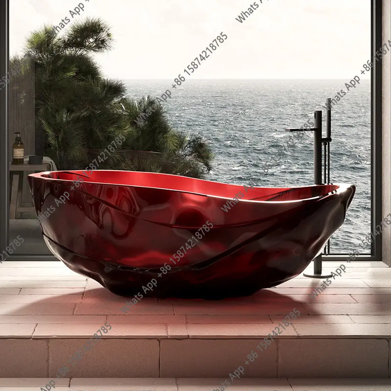 Transparent bathtub water ripple color hotel homestay design bathtub independent integrated customization