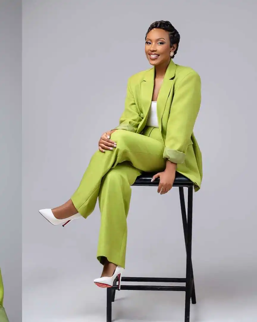 Elegant Loose Women Suits Double Breasted Pocket Customized Blazers 2 Pieces Set (Jacket+Pants) Fashion Streetwear Daily Coat