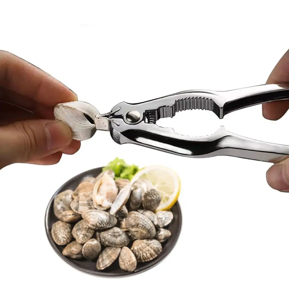Abridor de concha multifuncional útil, ahorro de esfuerzo, Almeja de sangre de Metal, Shucker, mango engrosador, herramientas de mariscos para cantina de mariscos