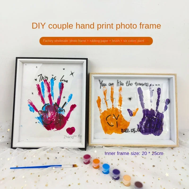 10 Inch / 7 Inch DIY Couple Baby Hand and Foot Prints Hand and Foot Palm Print Photo Frame Graffiti Palm Print Ornaments