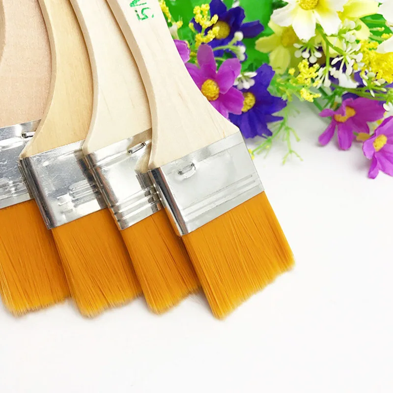 12 Pcs Paint Brushes Multipurpose Wood Nylon Hairbrush Multi Size Oil Painting Tool For Kids Barbecue Seasoning Cleaning Brush