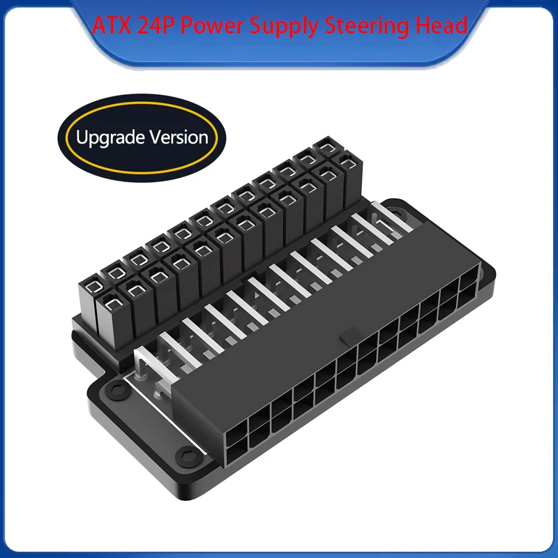 ATX 24-Pin Buchse auf 24-Pin Stecker 90-Grad-Stromadapter für Hauptplatine/Motherboard mit Power-OK- und Standby-LED