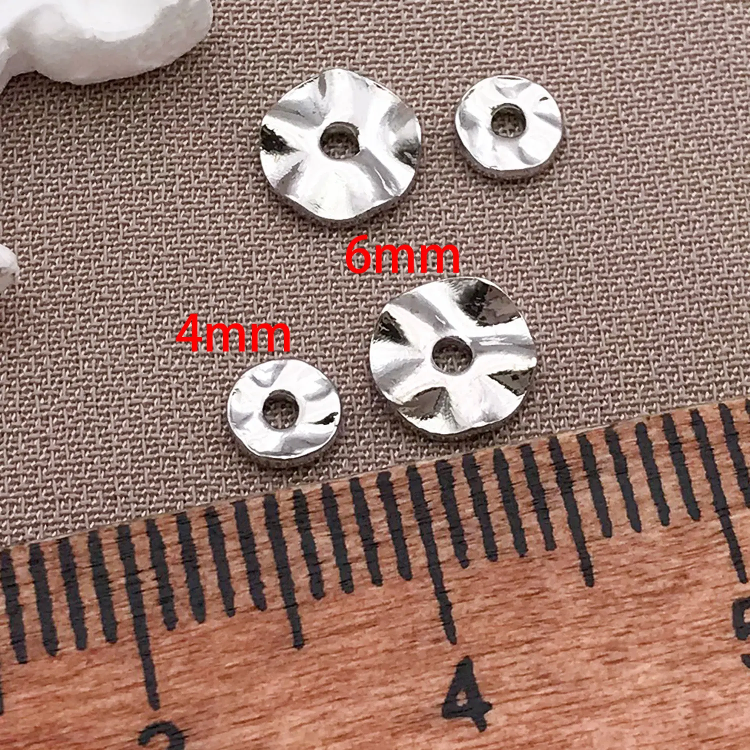 مزيج 15 قطعة 18K مطلي بالنحاس الذهبي الحقيقي السميك فضي أبيض الذهبي موجة تباعد الخرز ، DIY بها بنفسك صنع المجوهرات والاكسسوارات #4