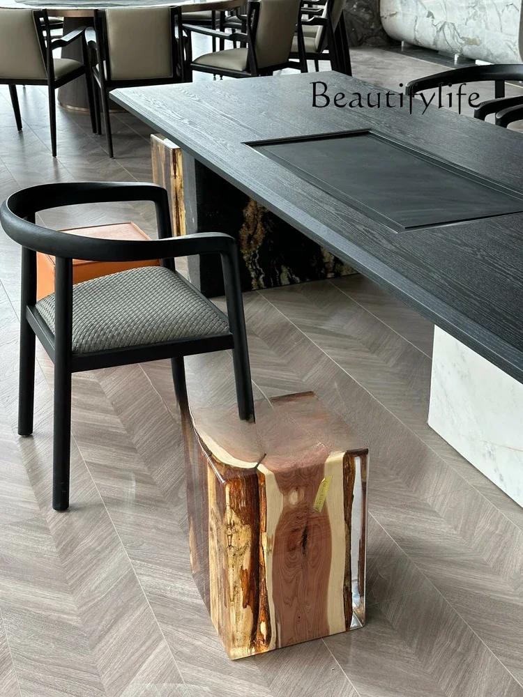 

Italian minimalist solid wood tea table modern minimalist creative designer marble minimalist