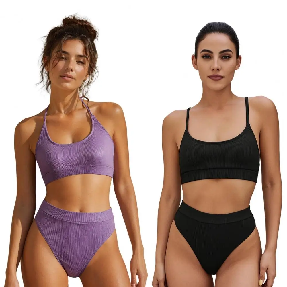 

Split Swimsuit Set Summer Wear Thong Brazilian Bathing Suit Sexy Bikini Two Piece Push Up Ladies Swim Suits Swimwear