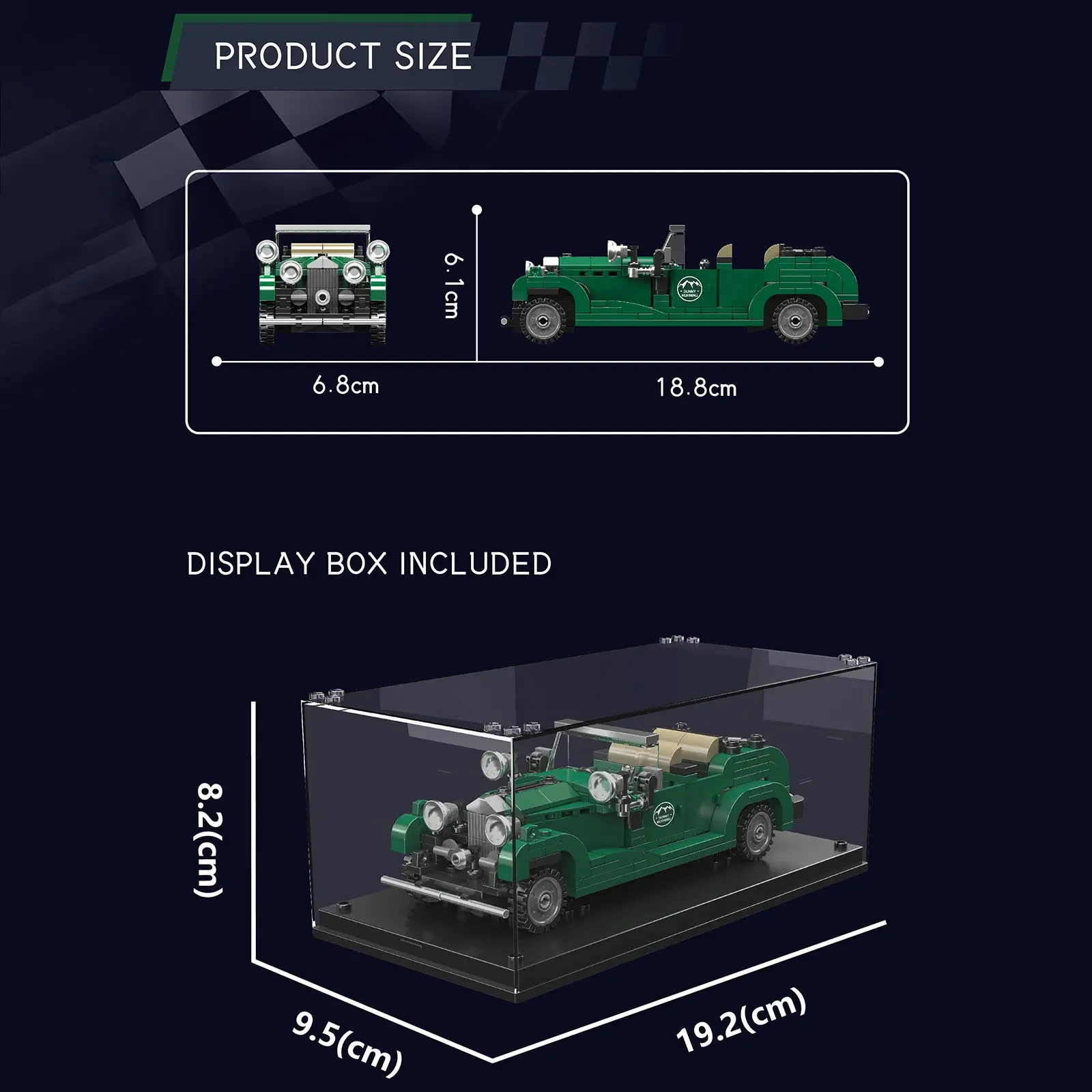 モールドキング 27105 4リットル 超高級車 組み立てブロック ミニビンテージカー クラシックレトロ車両モデル パズルおもちゃ クリスマスプレゼント