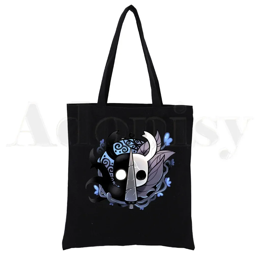 حقيبة تسوق سوداء من القماش الأسود من Ghost Knight قابلة لإعادة الاستخدام حقيبة كتف من القماش حقيبة كتب هدية #3