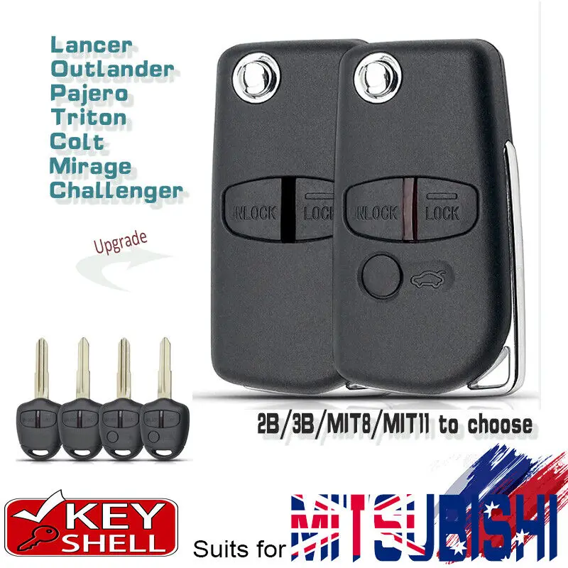 

KEYECU Flip Remote Key Shell Case 2 Button / 3 Button for Mitsubishi Lancer Outlander Pajero Challenger