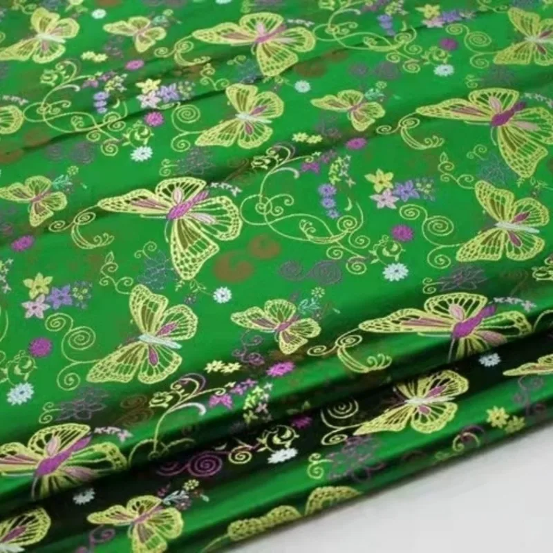 Butterfly Jacquard Brocade Fabric Smooth By The Meter for Vest Chengosam Children\\\'s Clothing Bag Diy Sewing Cloth Soft Blue Red