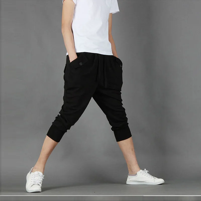 Foreign Trade Korean Version Trend Summer Men's Solid Color Casual Sports Feet Capris