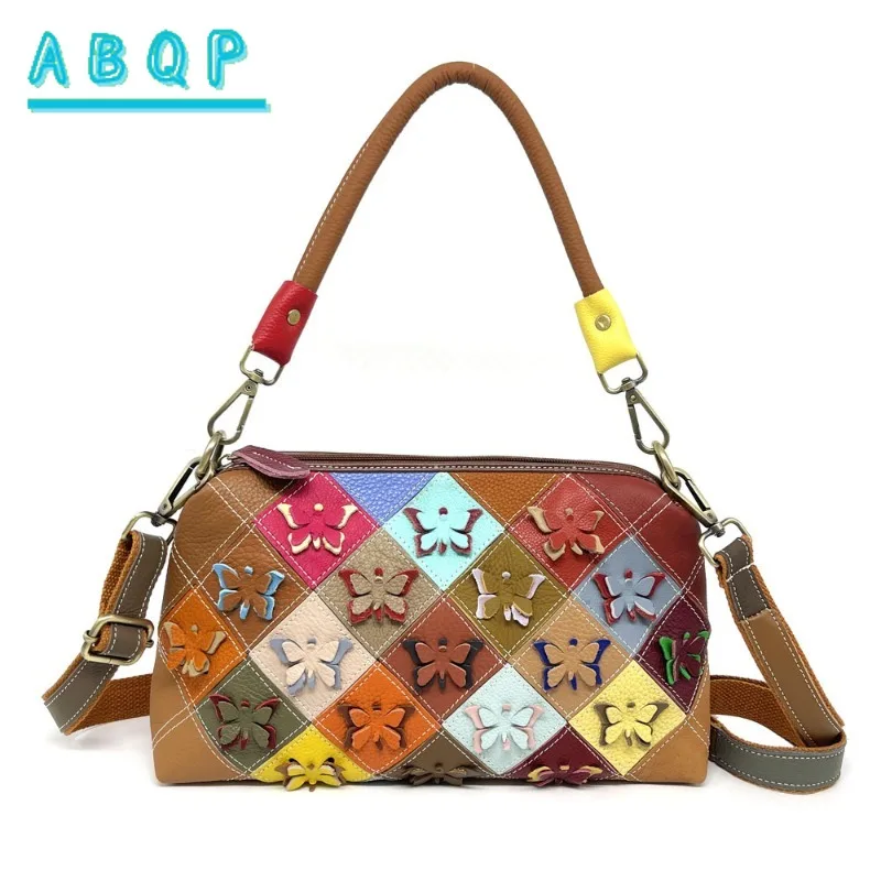

New Women's Shoulder Bag Luxury Brand Genuine Leather Women's Shoulder Crossbody Bag Hand-stitched Butterfly Shape Women's Bag