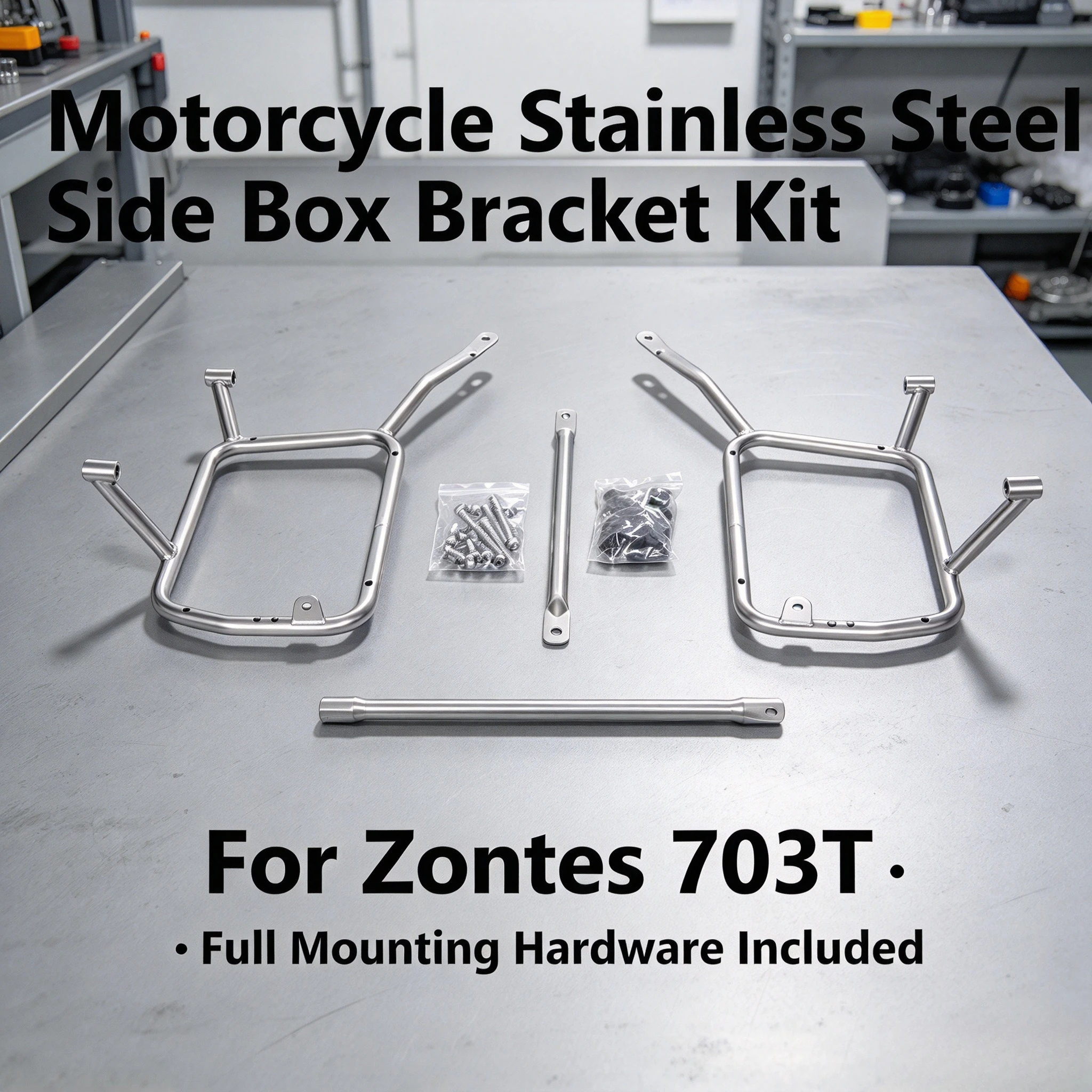 Motorcycle Side Box Bracket For Zontes 703T Stainless Steel Luggage Rack Side Case Mount Carbon Steel Luggage Support Frame