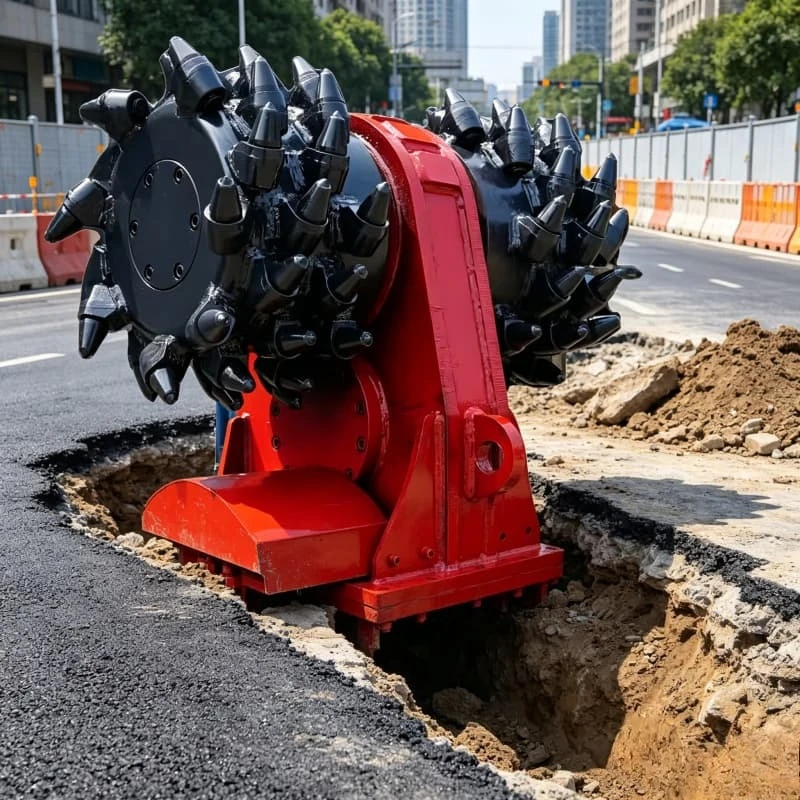 Excavator Trencher Hydraulic Milling Tool Easy Installation Structure-Shaping Design for Trenching Road Construction Customized