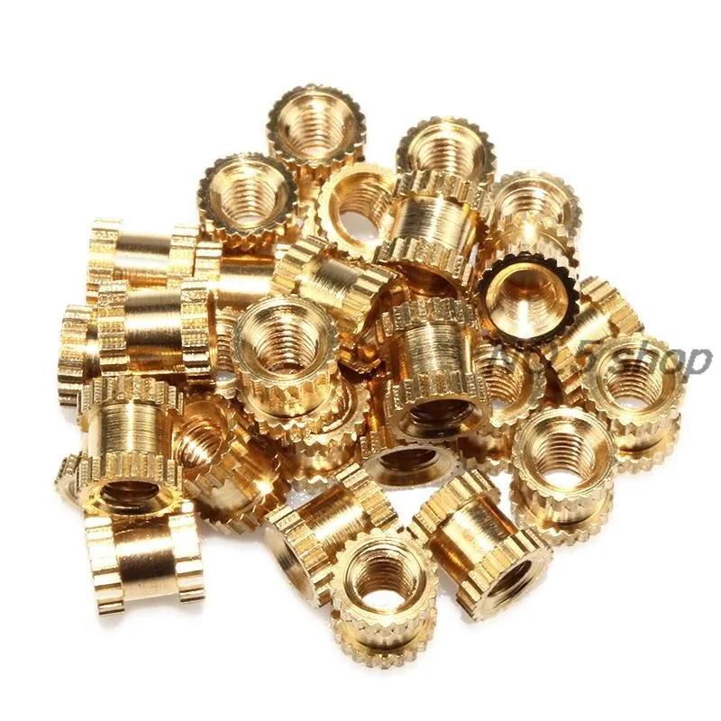 10Pcs M3/M4 Copper Insert Injection Molding Copper Nut Copper Embedded Part Copper Knurled Nut Copper Knurled Nut