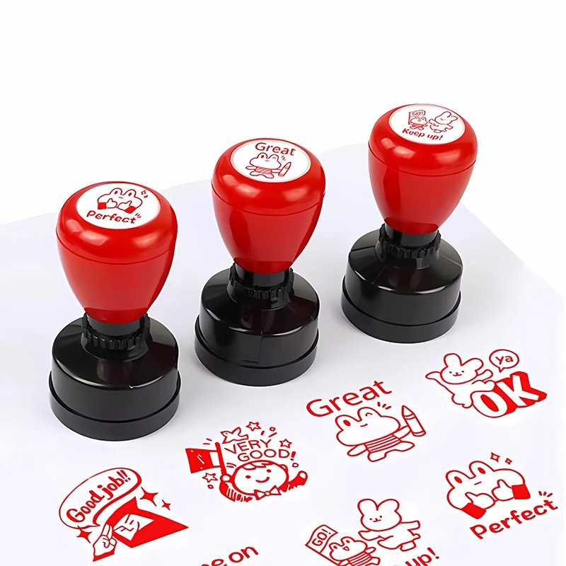 1 قطعة التعبيرات تشجيع ختم التعليقات المعلم المحمولة ختم جائزة الثناء التعبيرات ختم DIY بها بنفسك سجل القصاصات الأختام المعلم العرض ZYF