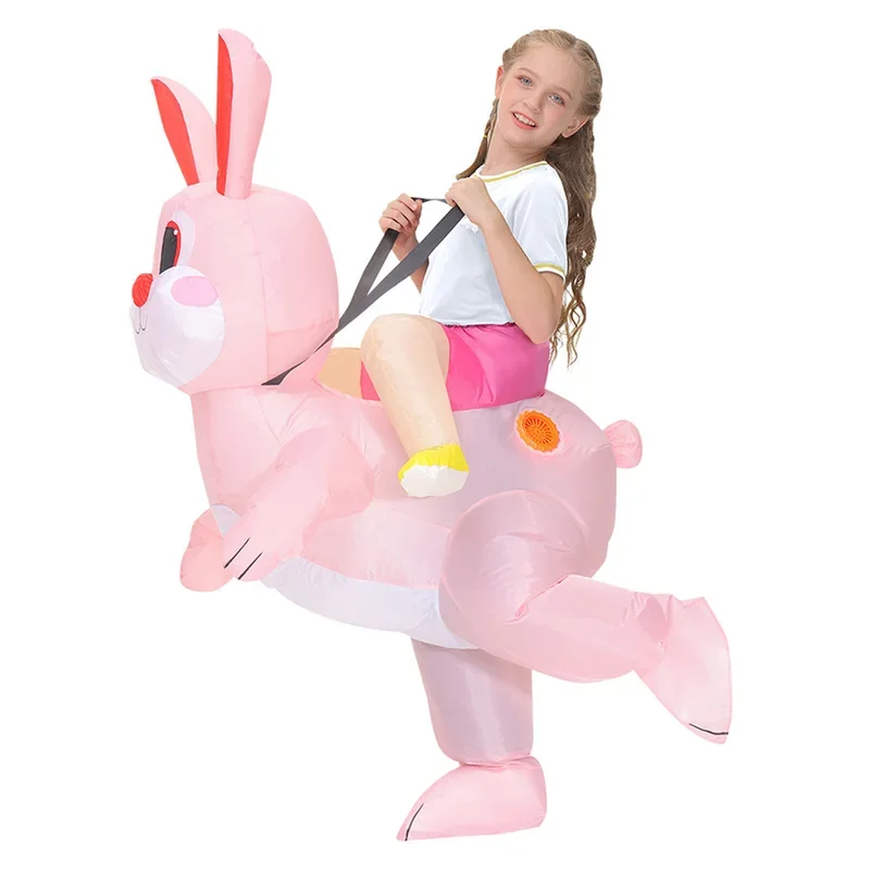 Disfraz inflable de conejo para adultos y niños, ropa de actuación de Mascota de Anime, fiesta de Halloween, Carnaval y Pascua