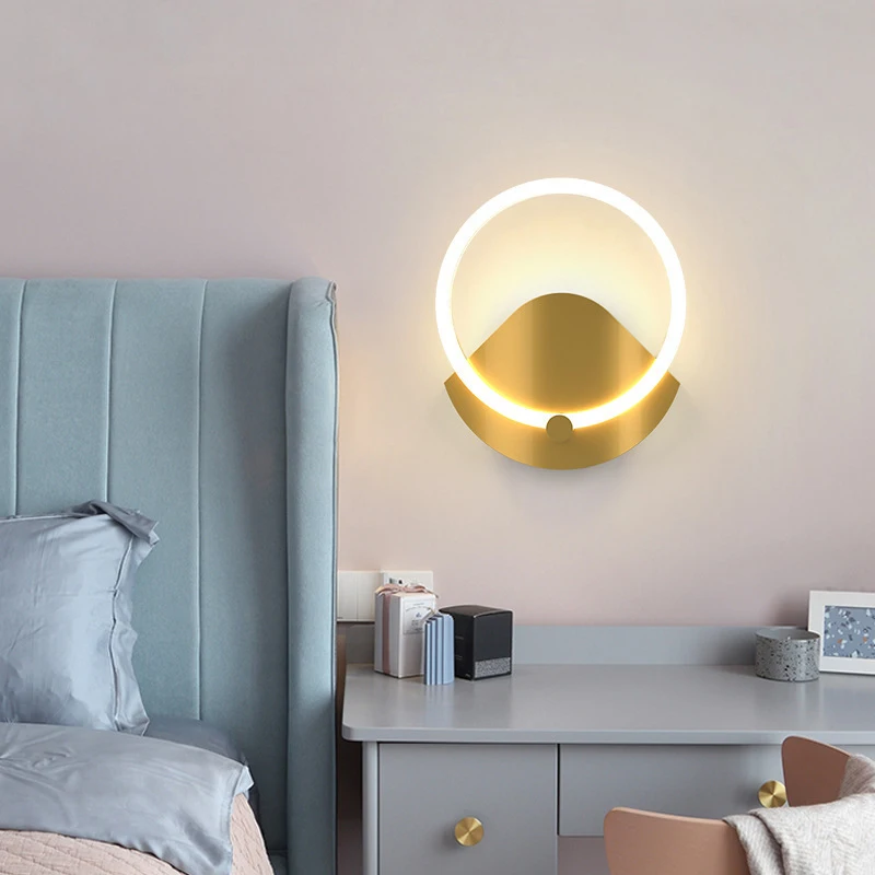 

Modern Minimalist Wall Lamp Nordic Creative Living Room Tv Background Wall Lamp Bedroom Bedside Lamp Led Aisle Lamp