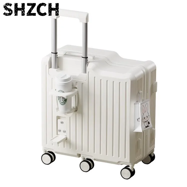 The 2026 New Dopamine-colored Luggage Trolley Suitcase Can Seat Children and Board The Plane with Footrests
