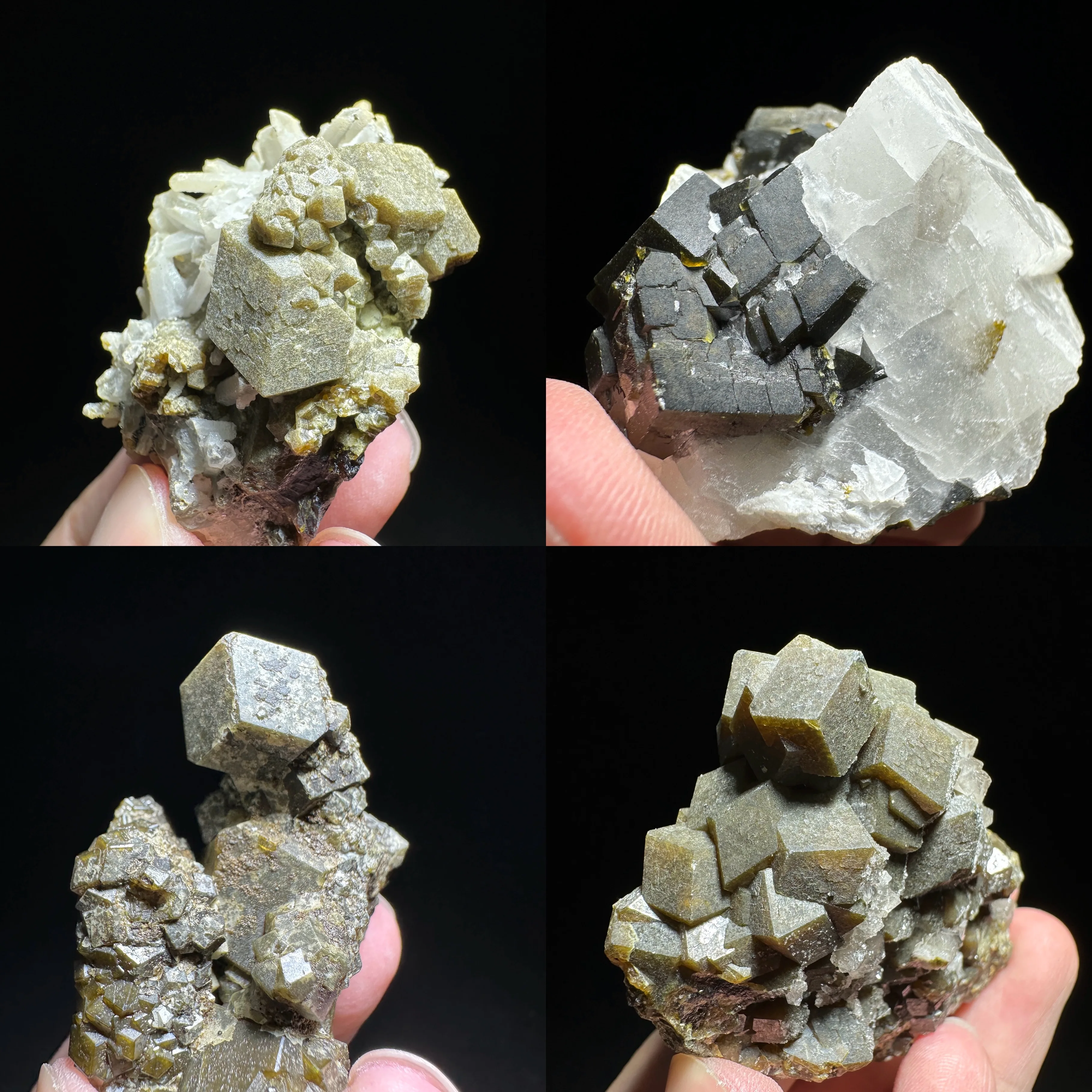 Natural Andradite Garnet Mineral Specimen With Quartz Crystal Raw Healing Gemstone Rock Collectible Home Decor Stone